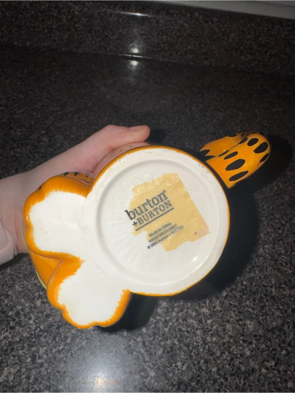 2005 Garfield Burton Ceramic Coffee Mug Tail Handle